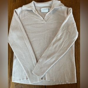 Vintage Liz Claiborne Cream Collared Sweater